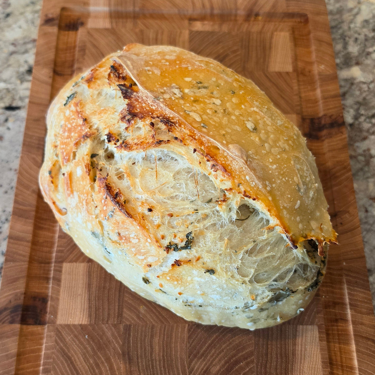 Garlic Herb Sourdough Bread